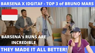 REACTION to Top 3 Of Bruno Mars | Roommate Project x Idgitaf & Barsena - Live Session 🤩