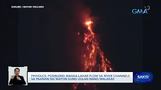 Posibleng magka-lahar flow sa river channels sa paanan ng Mayon kung uulan nang malakas... | Saksi