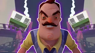 RUN AWAY TRAIN!! - Hello Neighbor Alpha 4