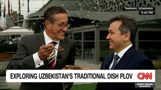 Sherzod Shermatov Shows Richard Quest a Popular Uzbek Dish