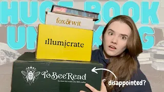 Huge Book Unboxing Haul | June To Bee Read, Illumicrate, Fairyloot, and Fox&Wit || This is a mess!!