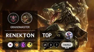 Renekton Top vs Fiora - KR Grandmaster Patch 9.9