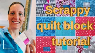 How I create a ‘square in square’ scrappy quilt block 😀🤩☺️