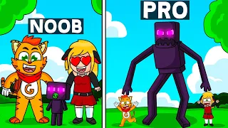 ¡PASAMOS DE ENDERMAN NOOB A PRO! 😨 🤣 | SRGATO X FLOR ADOPTAN UN ENDERMAN EN MINECRAFT