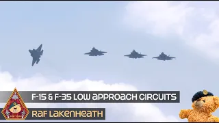 CIRCUIT SMASHING US AIR FORCE F-35 LIGHTNING II & F-15 STRIKE EAGLE LOW APPROACH • RAF LAKENHEATH