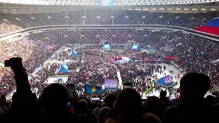 Гимн России на митинге в поддержку Путина в Лужниках 03.03.2018