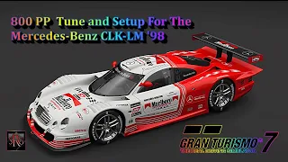 GT7 - The Best 800 PP Setup and Tune For The Mercedes Benz Clk Lm 1998