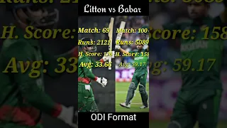 Litton Das VS Babar Azam in ODI Cricket. #littondas #babarazam #cricket #viral #shorts #TailEnder