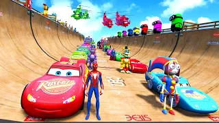 GTA V SPIDER-MAN 2, FIVE NIGHTS AT FREDDY'S, POPPY PLAYTIME CHAPTER 3 Join in Epic New Stunt Racing