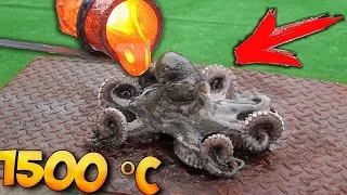 ¿QUE PASARIA al cocinar un PULPO con LAVA? | COBRE DERRETIDO