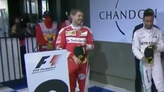 Lewis Hamilton and Sebastian Vettel making fun of Nico Rosberg