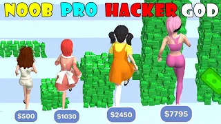 NOOB vs PRO vs HACKER vs GOD - Money Run 3D - Rush & Rich