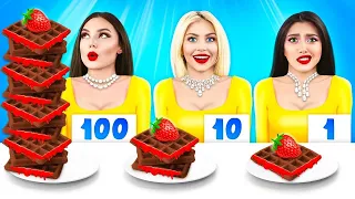 Desafio Alimentar: 100 Camadas! | 24 Horas de Chocolate vs Comida Real por RATATA BRILLIANT