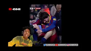 ISHOWSPEED REACTS TO MESSI VS RONALDO 5 0 EL CLASICO🥶🥶