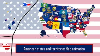 American states and territories flag animation [REMASTERED]