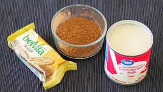 Mix condensed milk with cocoa and cookie! You will be surprised! Dessert in one minute | No baking!