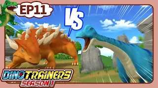 【DinoTrainers S1 Highlight】EP11 Brachiosaurus vs. Polacanthus | Dinosaurs for Kids | Cartoon | Toys