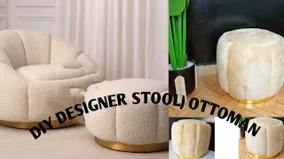 I MADE A DESIGNER STOOL/OTTOMAN under $20 #diy