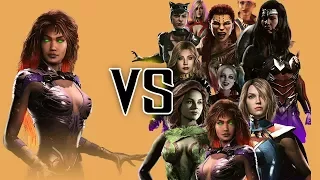 Starfire VS The Girls - All Intro Dialogues | INJUSTICE 2