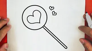 HOW TO DRAW A CUTE LOLLIPOP LOVE , STEP BY STEP,  Jack Drawkings