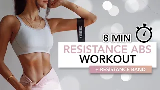 8 MIN RESISTANCE ABS WORKOUT (+ Resistance Band) | Intense Ab Exercises | Eylem Abaci