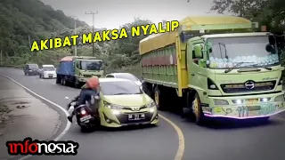 KAPOK...! Aksi GAGAL Nyalip Berujung Celaka