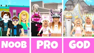 ROBLOX NOOB vs PRO vs GOD FAMILY HOUSE in BLOXBURG