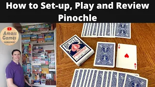 How to Setup and Play Pinochle traditional card  game - Bids, tricks and melds  * Amass Games * BGA