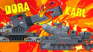 DORA vs  CARL. Gladiator fights. Cartoons about tanks