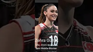 Pretty Zehra Gunes 24 years old of Turkiye is VNL 2023 Women's Best Middle Blocker