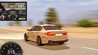 BMW 5 Series Top Speed ( Driving school sim) (Steering Wheel) 315km/hr Gamplay