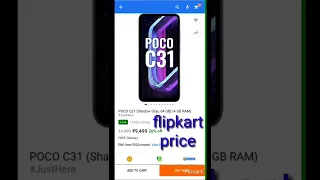 Poco C 31 mobile 4 RAM 64 storage compear Amazon and flipkart low prices