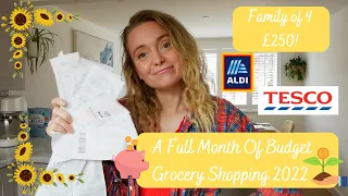 £250 Budget Grocery Haul for the MONTH! FRUGAL FAMILY OF 4 |FOOD|Toiletries|CleaningProducts|TakeOut