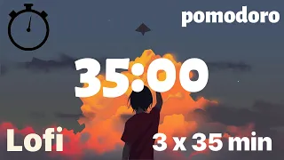 35 Minute Timer - Lofi - Pomodoro Timer - 3 x 35 min