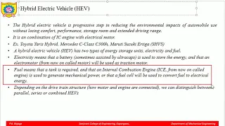 Automobile Unit 6 :- Hybrid Electric Vehicles