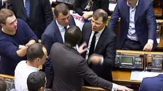 Ukrainian Lawmakers Scuffle: Members of parliament resort to blows during plenary session