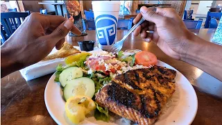 POV TAZIKI'S Mediterranean CAFE ( It's soooo GOOD, just look at it! ) Grilled Salmon