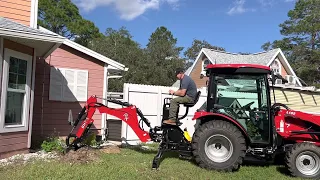 2022 RK37 Hydrostatic cab backhoe work stump removal.