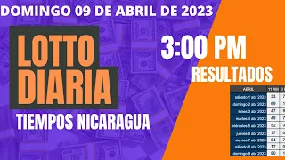 Diaria 3:00   Loto Nicaragua, hoy domingo 9 abril  2023 | resultados Tiempos Nica Jugá 3, Fecha