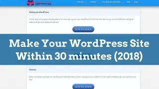 Make Your WordPress Site Within 30 Minutes In 2019 (Simple)