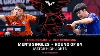 Kao Cheng Jui vs Cho Seungmin | MS R64 | Singapore Smash 2024