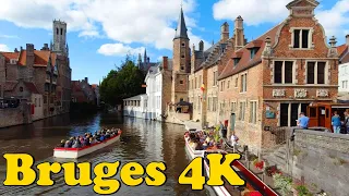 Bruges, Belgium Walking tour [4K]. Most romantic city of Flanders.