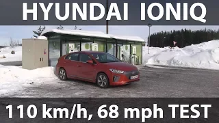 Hyundai Ioniq 110 km/h, 68 mph range test