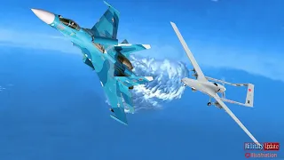 TB2 drone Records Crazy Su-27 Maneuvering Actions When Performing Interception