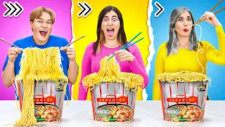 SFIDA DI VELOCITÀ || L'ultimo a SMETTERE vince! 100 STRATI di Cibo su 123 GO! CHALLENGE