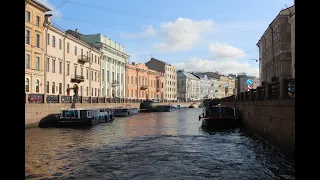 NEVA RIVER canal ride in St. Petersburg Russia