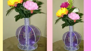 Beautiful Flower Vase Out Of Waste CD | Reused Old CD craft