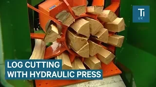 Hydraulic Log-Splitter Cuts Wood With Ease