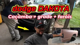 Dakota 2001: Caçamba + grade pintados! + Montagem dos faróis!