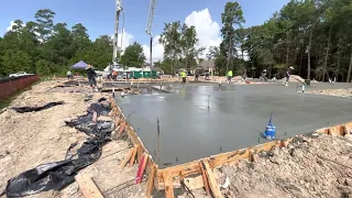 Pouring 300 Yards Concrete in a Pier & Beam Foundation in Benders Landing, Spring TX - Aug 19, 2021
